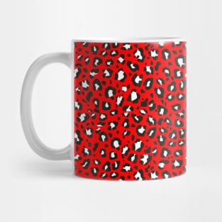 Red, Black and White Leopard Print Pattern Mug